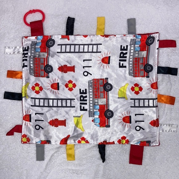 baby jack Other - Baby jack learning lovey minky satin fire trucks